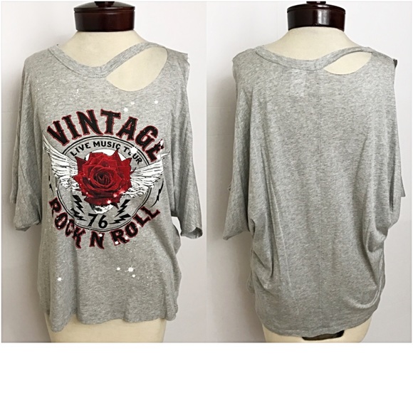 Distressed Vintage Rock Tee Top S/M - Picture 3 of 6